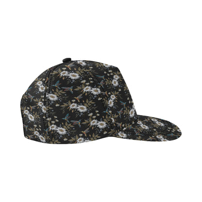 Hummingbird with Embroidery Themed Print Snapback Cap