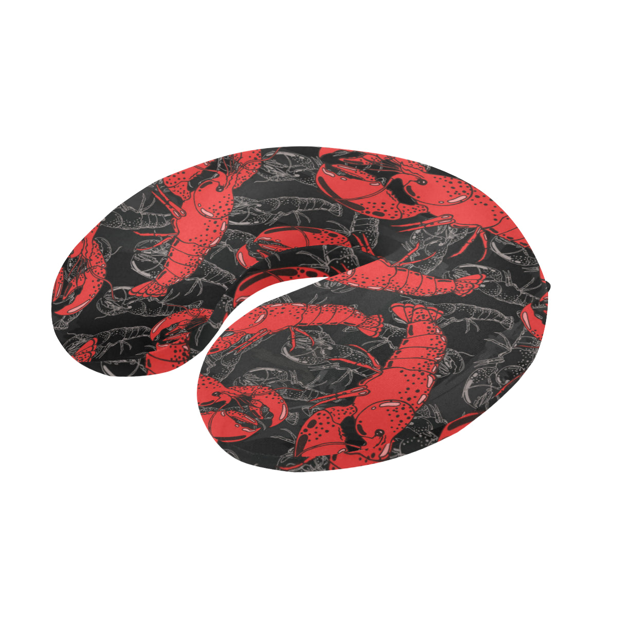 Lobster Pattern Print Design 04 U-Shaped Travel Neck Pillow