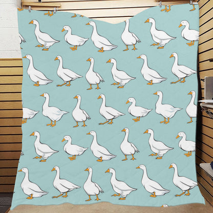 Goose Pattern Print Design 02 Premium Quilt
