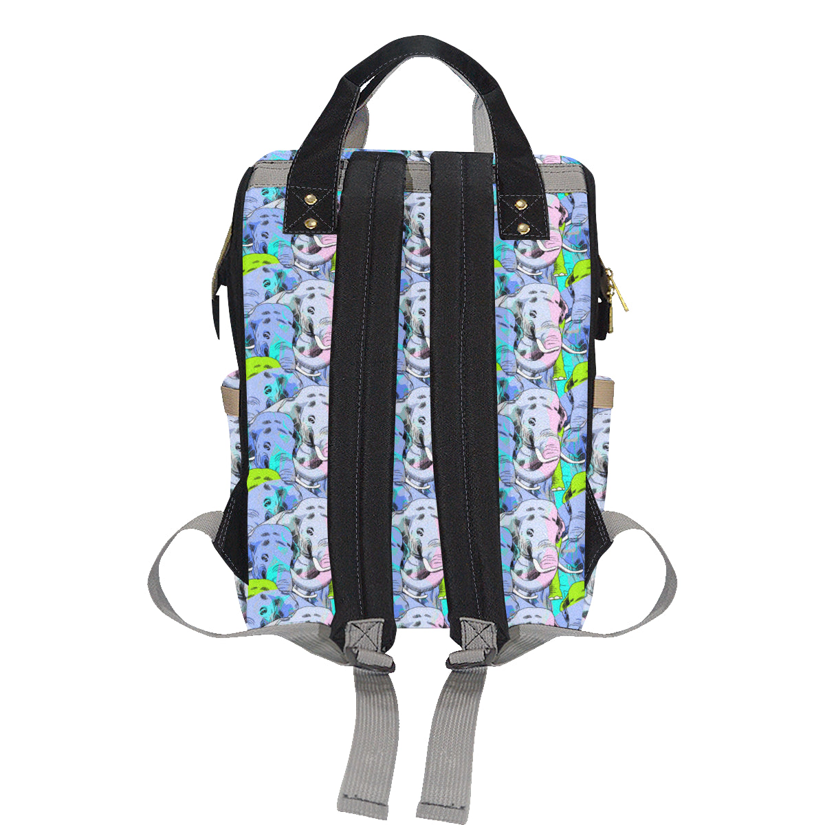Elephant Art color Print Pattern Diaper Bag Backpack