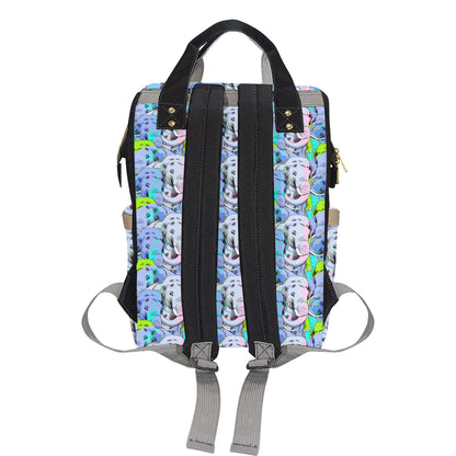 Elephant Art color Print Pattern Diaper Bag Backpack
