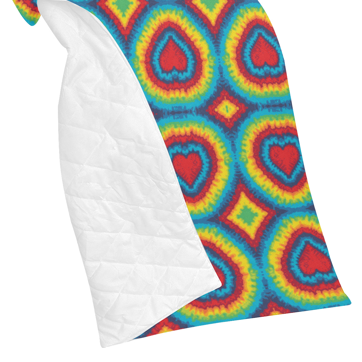 Tie Dye Heart shape Premium Quilt