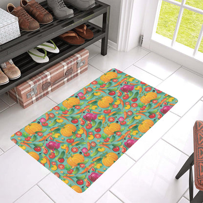 Vegan Colorful Themed Design Print Rubber Doormat