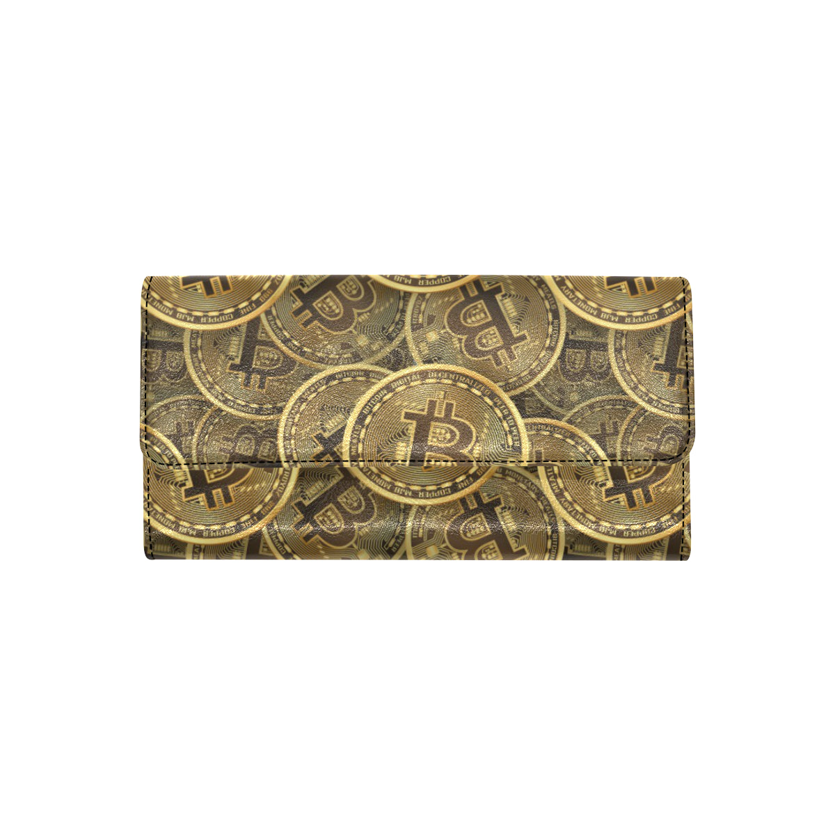 Bitcoin Pattern Print Design DO01 Women's Trifold Wallet