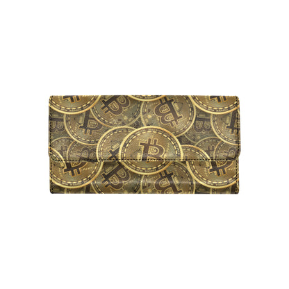 Bitcoin Pattern Print Design DO01 Women's Trifold Wallet