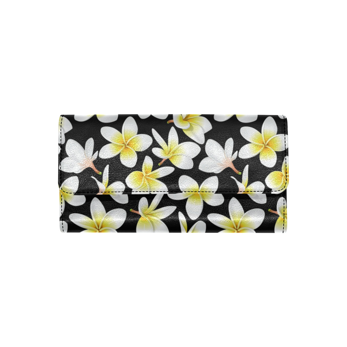 Yellow Plumeria Hawaiian Flowers Women's Trifold Wallet