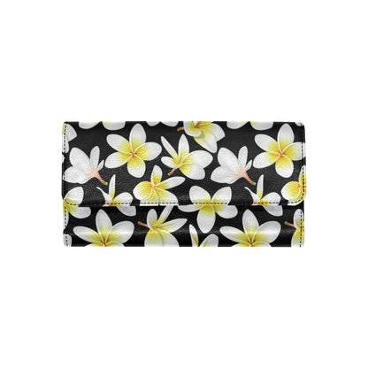 Yellow Plumeria Hawaiian Flowers Women's Trifold Wallet