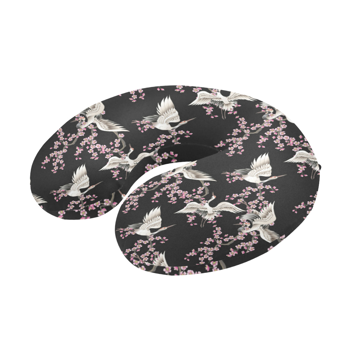 Crane Pattern Print Design 01 U-Shaped Travel Neck Pillow