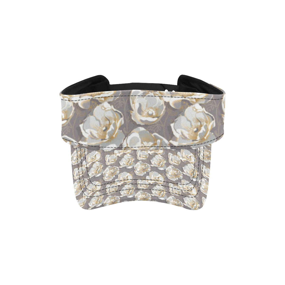 Elegant Grey Flower Print Unisex Sun Visor