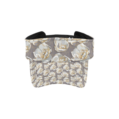 Elegant Grey Flower Print Unisex Sun Visor