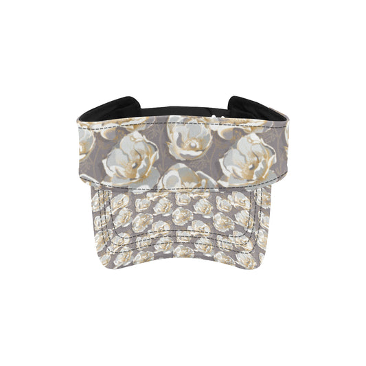 Elegant Grey Flower Print Unisex Sun Visor