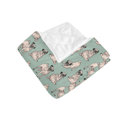 Pug Pattern Print Design A01 Premium Quilt