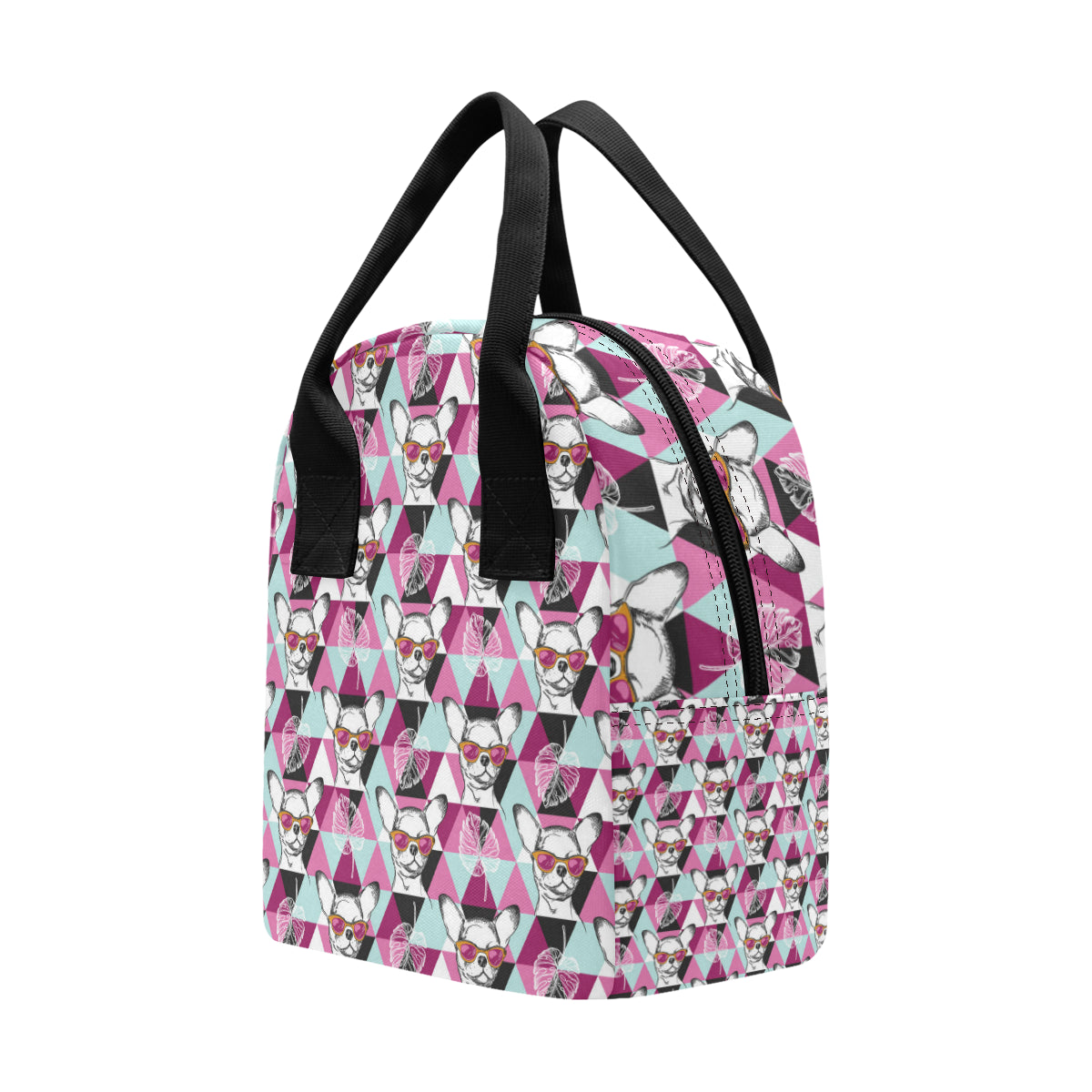 Chihuahua Cute Triangle Pattern Insulated Lunch Bag