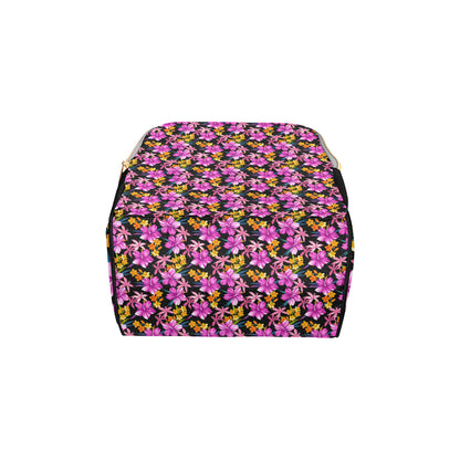Tropical Folower Pink Hibiscus Print Diaper Bag Backpack