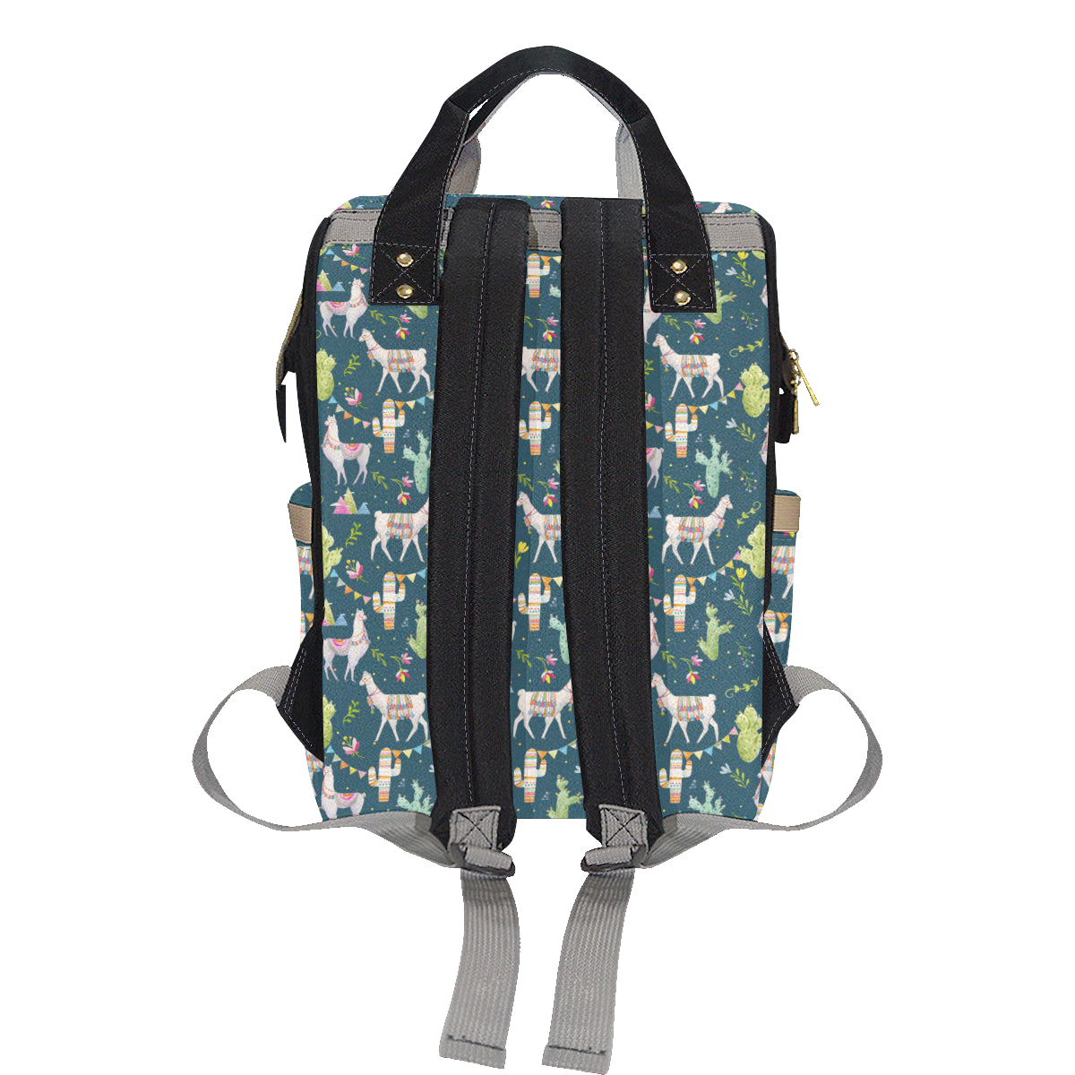 Llama with Cactus Design Print Diaper Bag Backpack