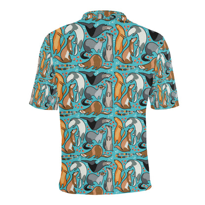 Ferret Pattern Print Design 03 Men Polo Shirt