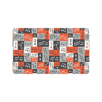 Music Note Design Themed Print Rubber Doormat