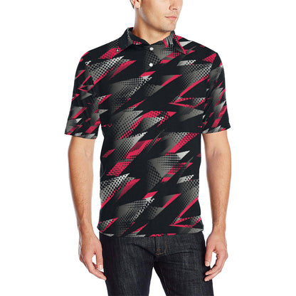 Racing Style Pattern Print Design A04 Men Polo Shirt