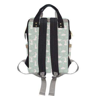 Bunny Pattern Print Design 03 Diaper Bag Backpack