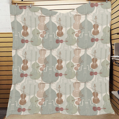 Violin Pattern Print Design 01 Premium Quilt