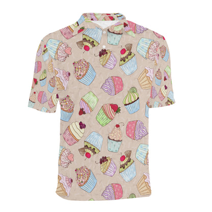 Cupcake Pattern Print Design CP06 Men Polo Shirt