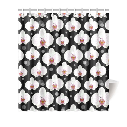 Orchid White Pattern Print Design OR09 Shower Curtain