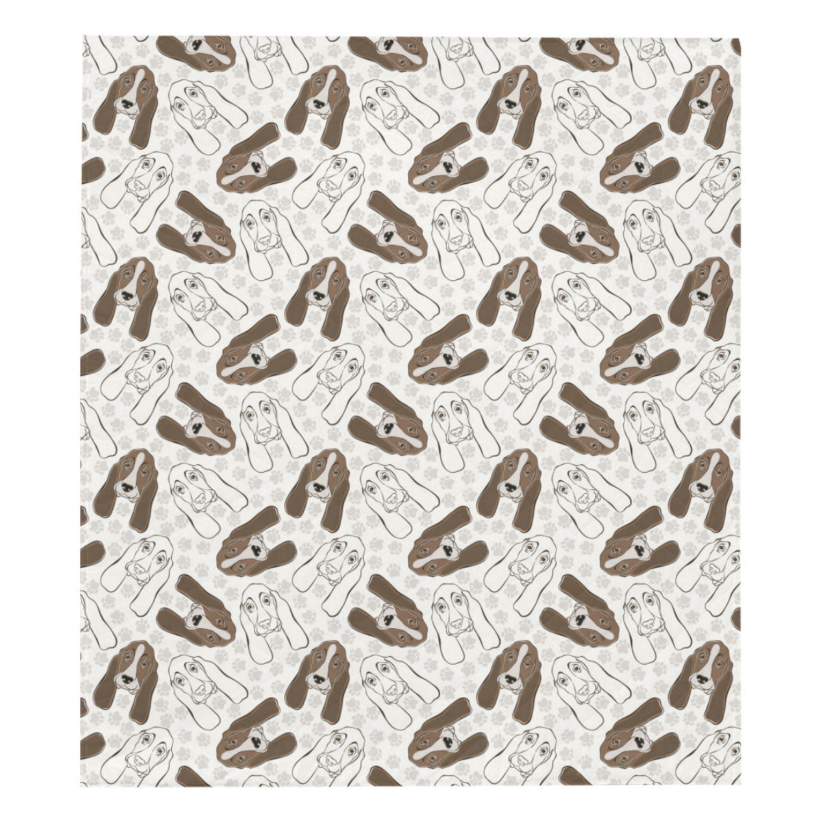 Basset Hound Pattern Print Design 01 Premium Quilt