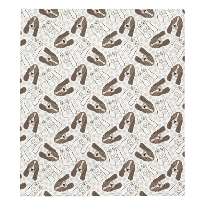 Basset Hound Pattern Print Design 01 Premium Quilt