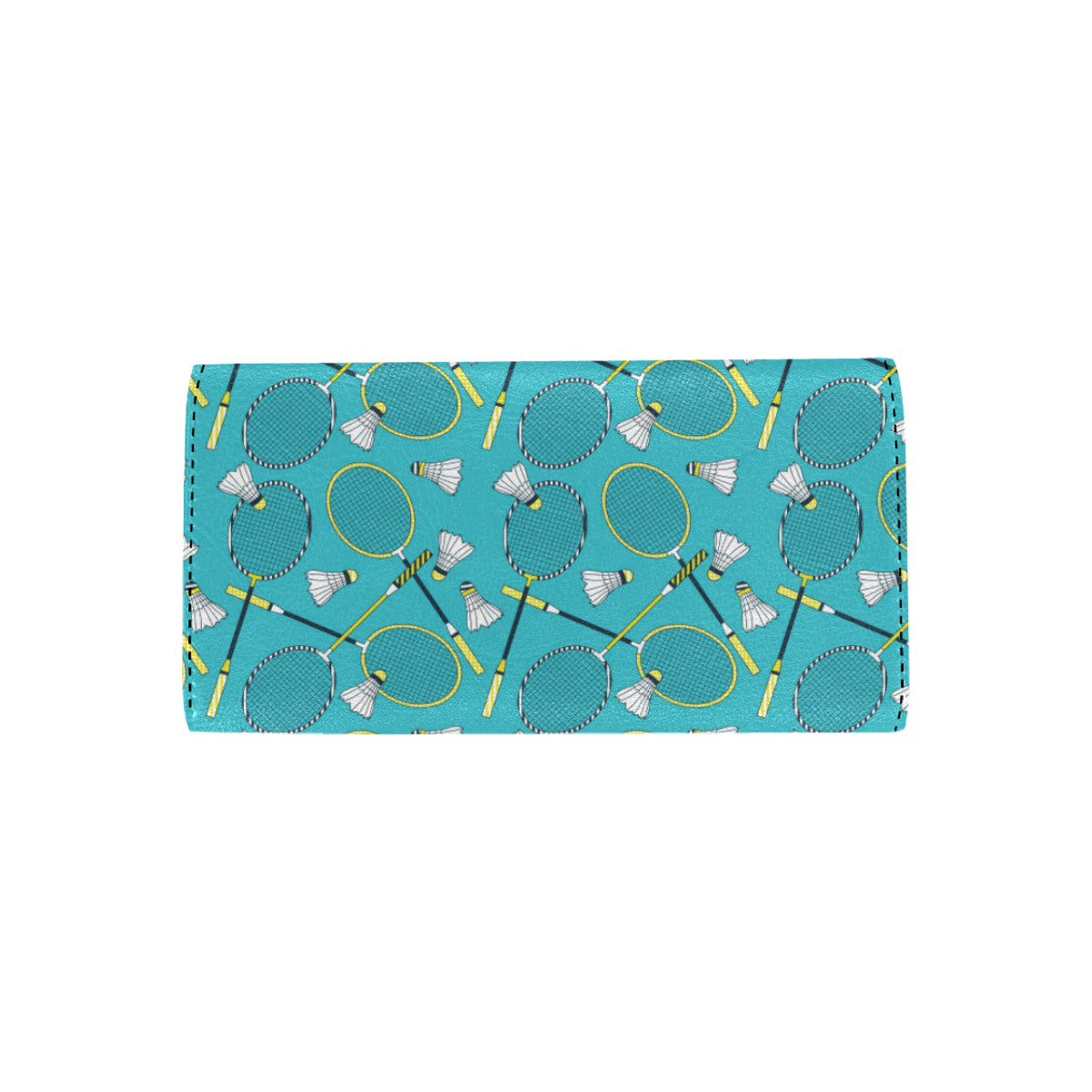 Badminton Pattern Print Design 06 Women's Trifold Wallet