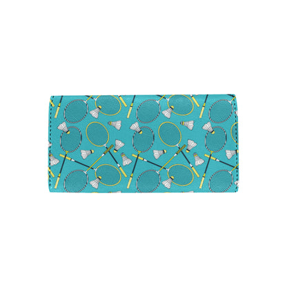 Badminton Pattern Print Design 06 Women's Trifold Wallet