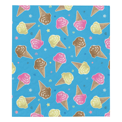 Ice Cream Pattern Print Design 01 Premium Quilt