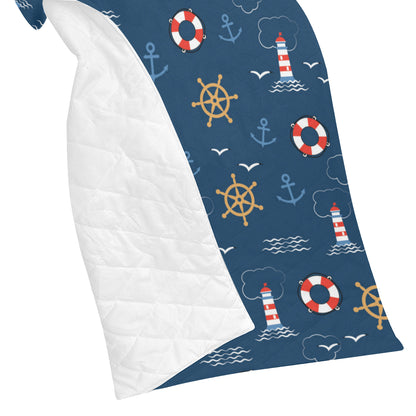 Nautical Pattern Print Design A06 Premium Quilt