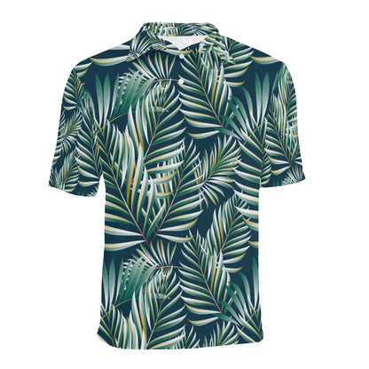 Sun Spot Tropical Palm Leaves hower Curtain Men Polo Shirt
