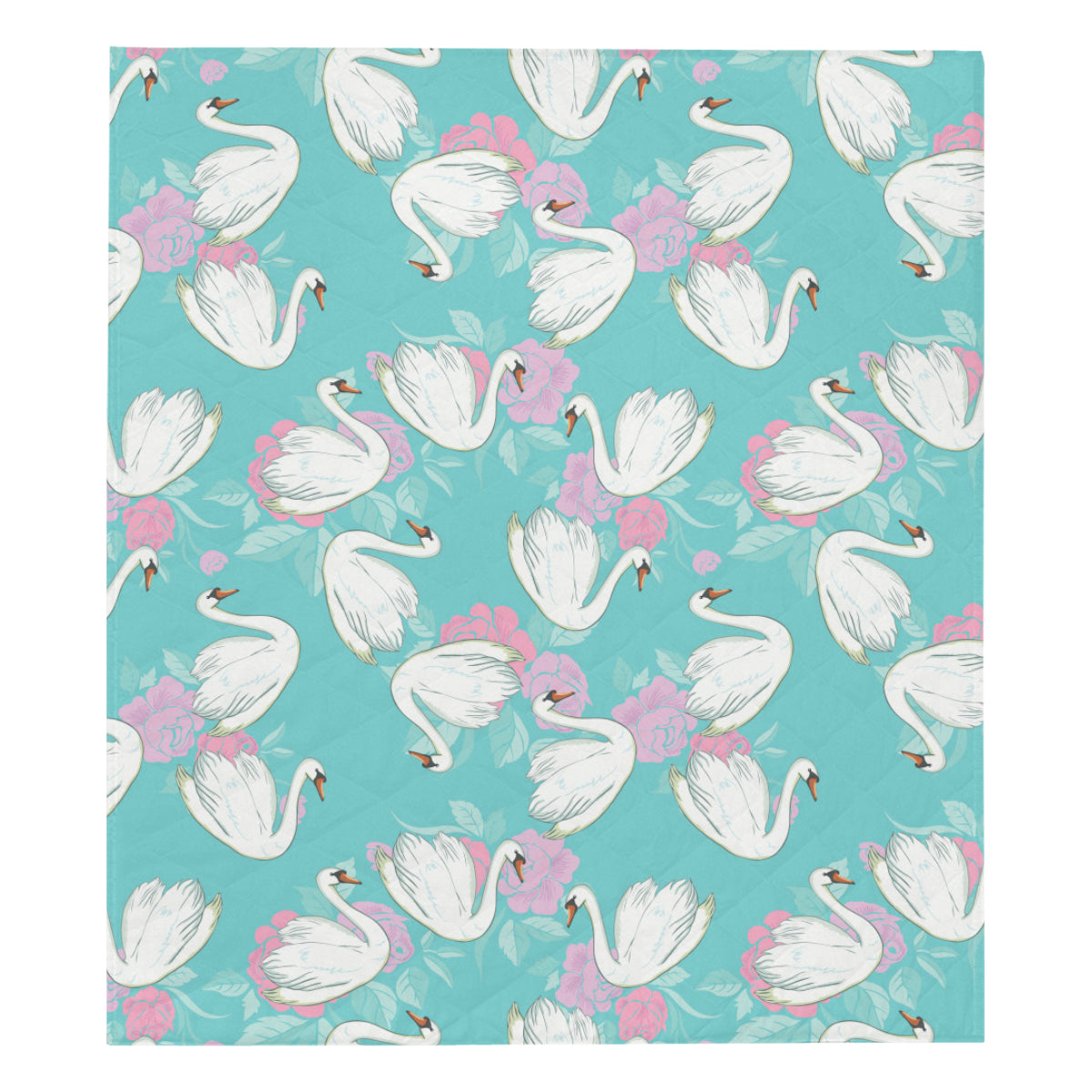 Swan Pattern Print Design 03 Premium Quilt