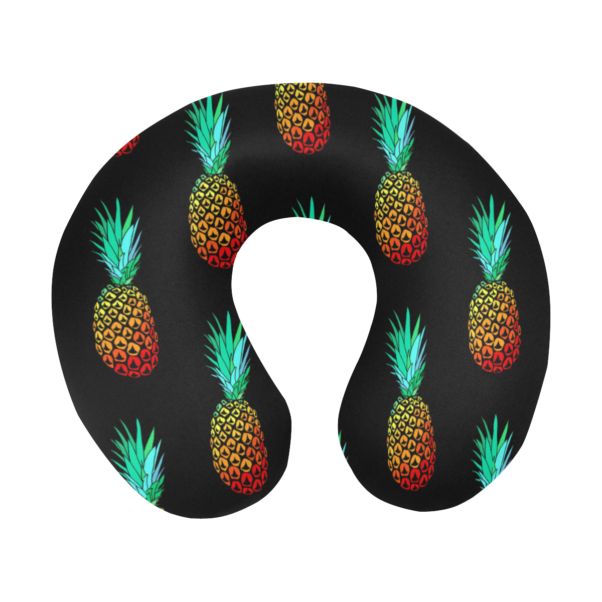 Pineapple Pattern Print Design A05 U-Shaped Travel Neck Pillow