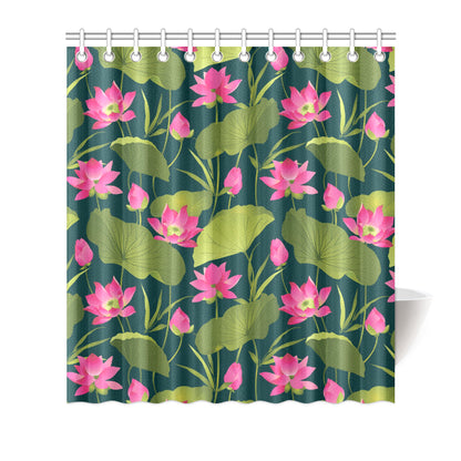 Water Lily Pattern Print Design WL09 Shower Curtain
