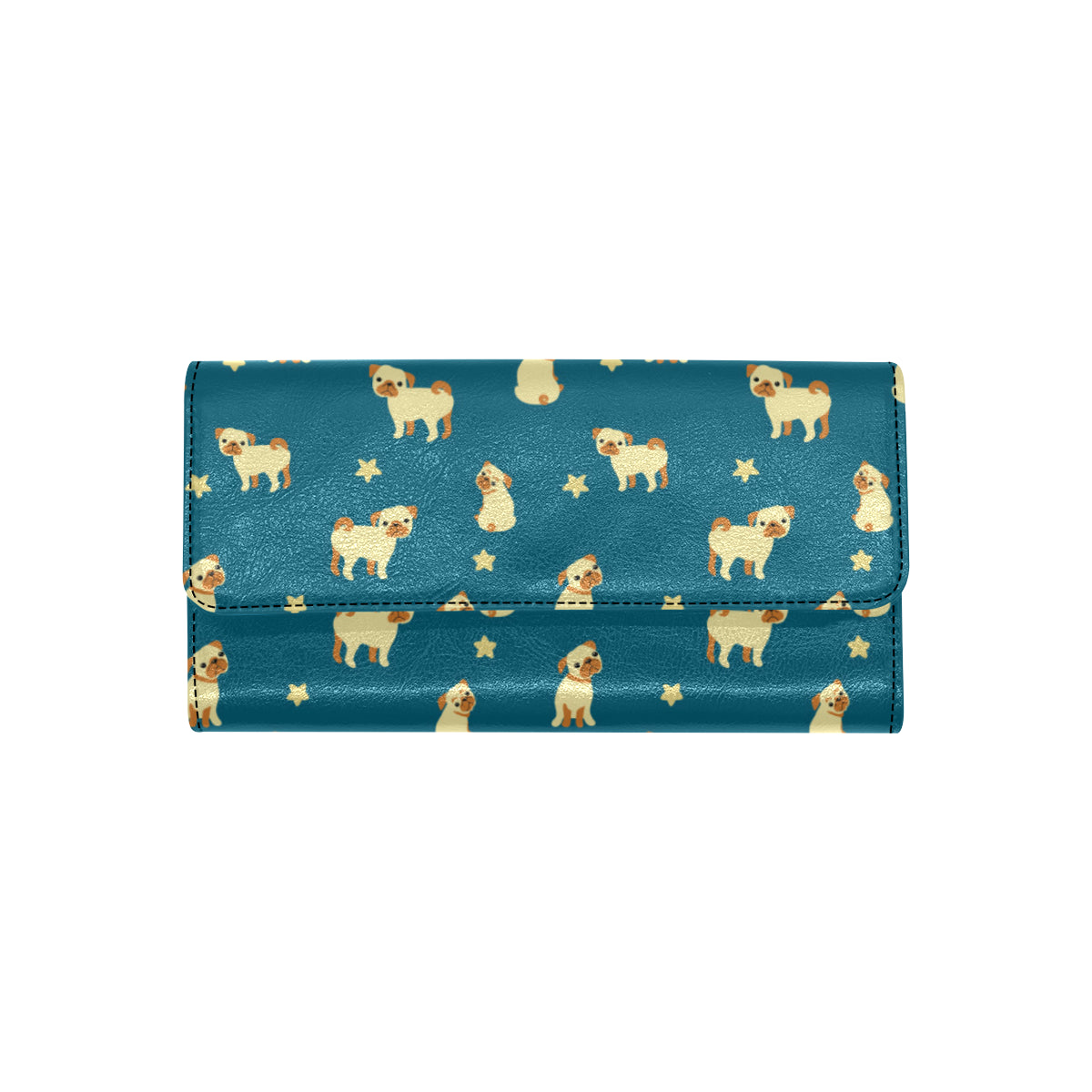 Pug Pattern Print Design A06 Women's Trifold Wallet