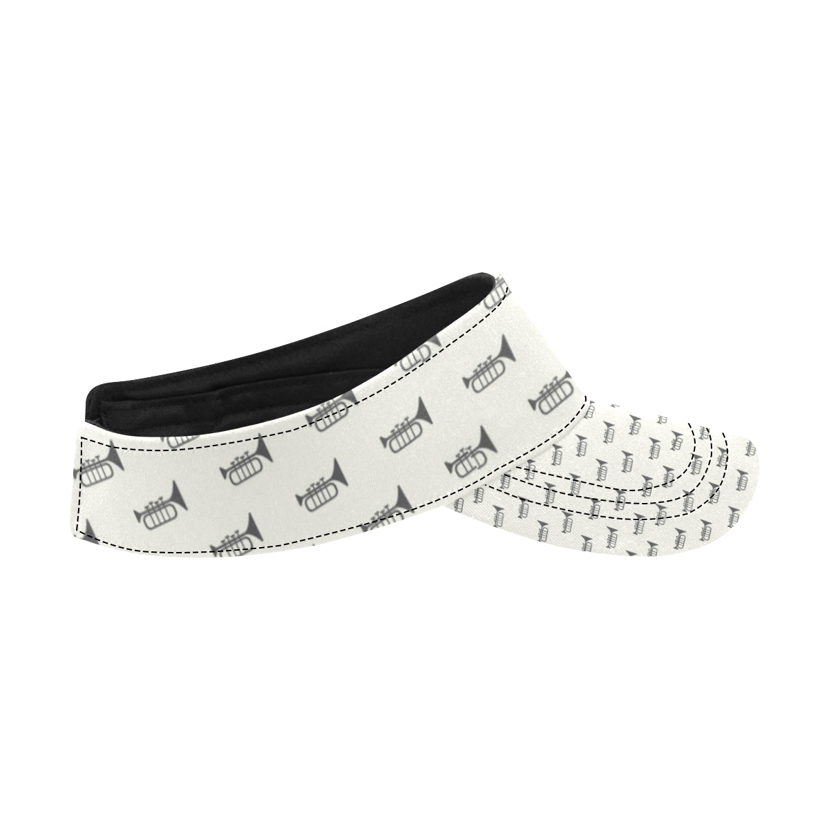 Trumpet Pattern Themed Print Unisex Sun Visor