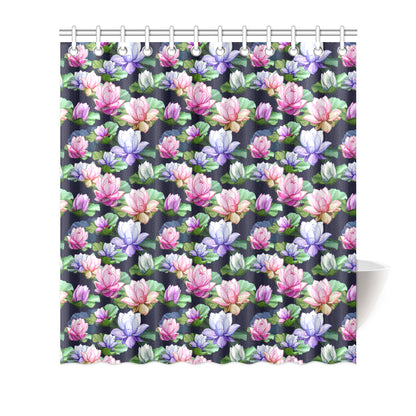 Lotus Flower Print Design Shower Curtain