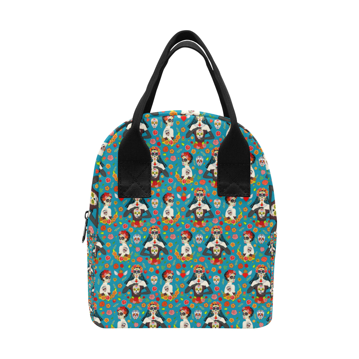 Day of the Dead Old School Girl Design Insulated Lunch Bag