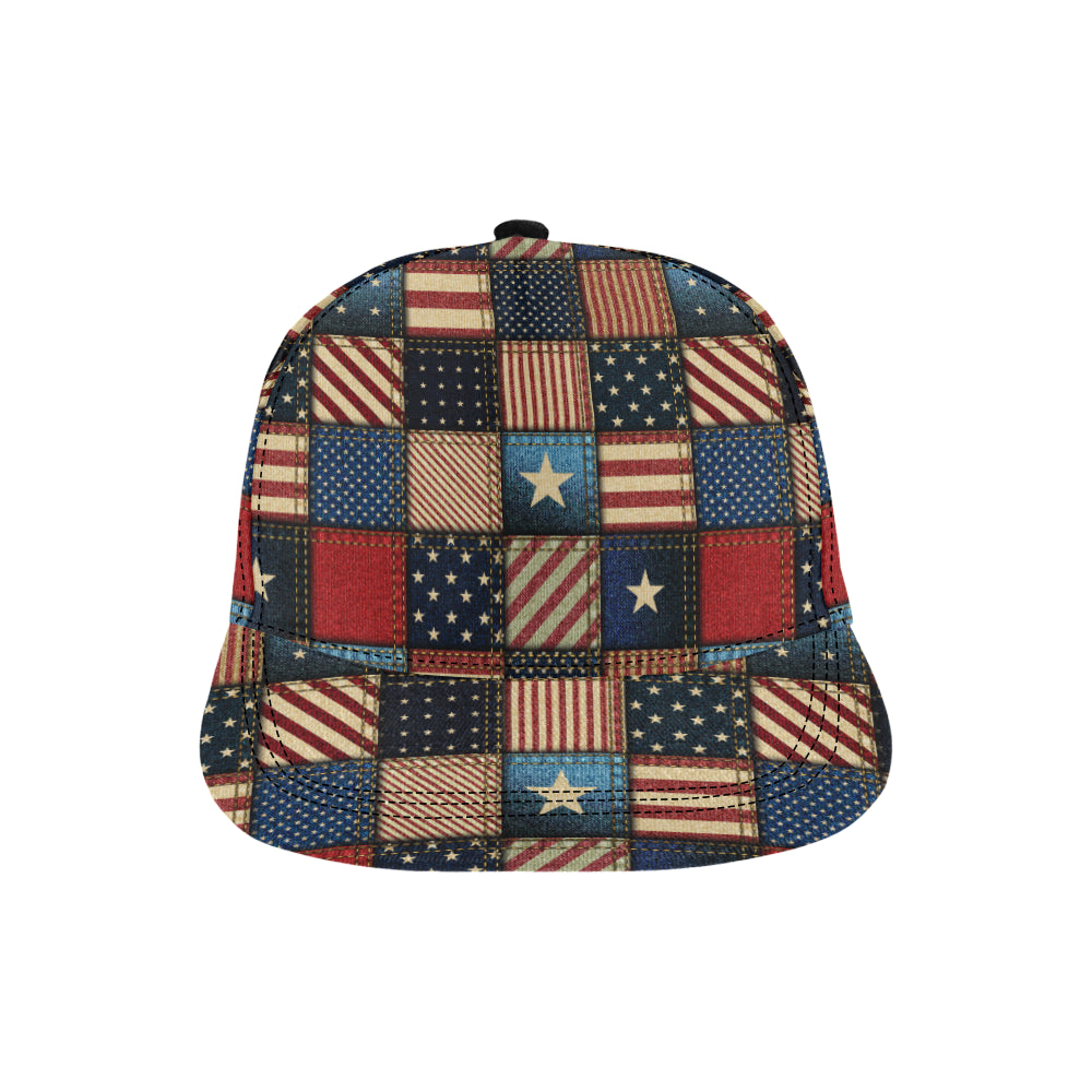 American flag Patchwork Design Snapback Cap