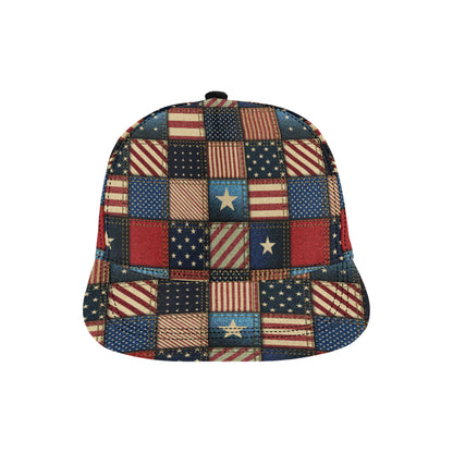 American flag Patchwork Design Snapback Cap