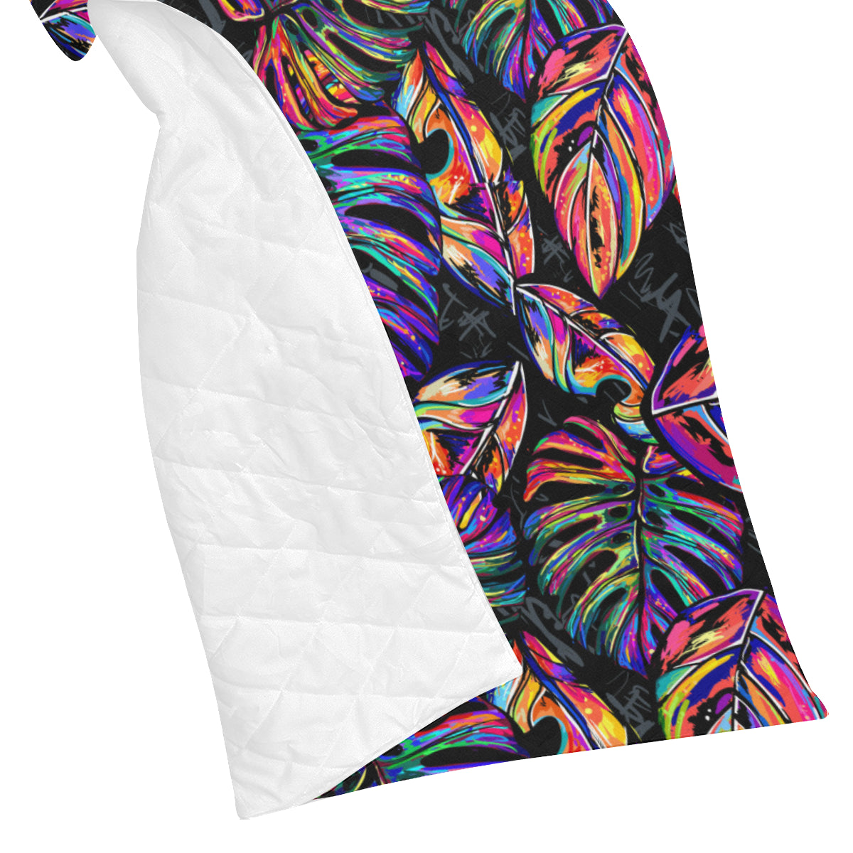 Neon Color Tropical Palm Leaves Premium Quilt