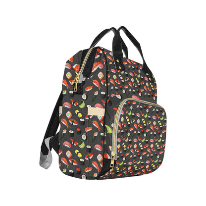 Sushi Design Print Diaper Bag Backpack