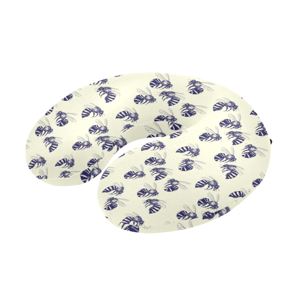 Bee Pattern Print Design 02 U-Shaped Travel Neck Pillow