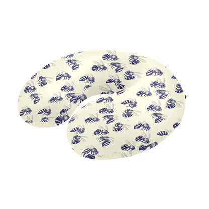 Bee Pattern Print Design 02 U-Shaped Travel Neck Pillow