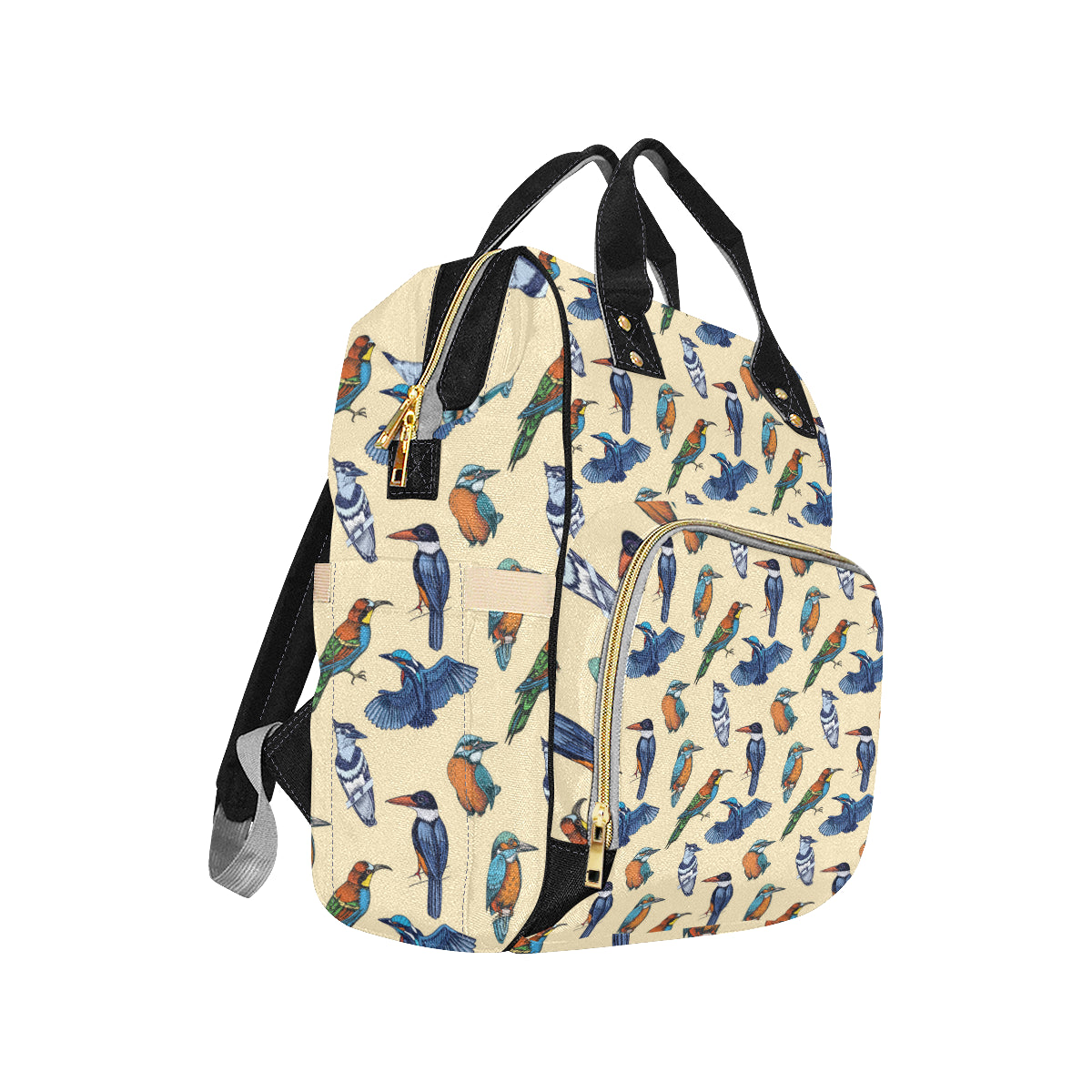 Kingfisher Bird Pattern Print Design 04 Diaper Bag Backpack