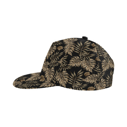 Brown Tropical Palm Leaves Snapback Cap