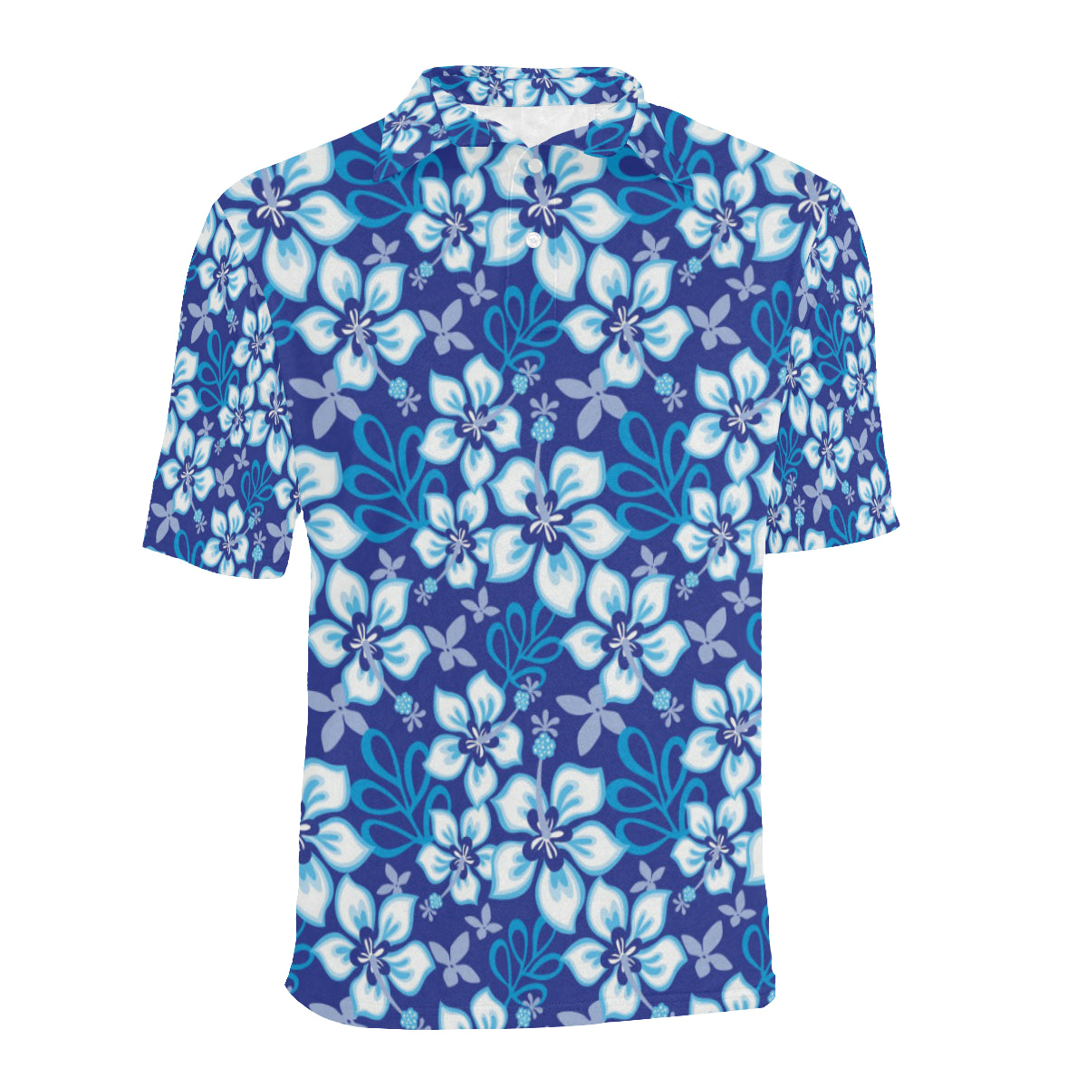 Hibiscus Pattern Print Design HB04 Men Polo Shirt
