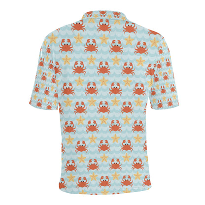 Crab Pattern Print Design 03 Men Polo Shirt